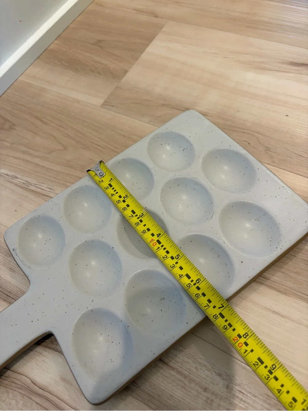 Hearth & Hand White Speckled Stoneware Deviled Egg Serving Tray Platter
